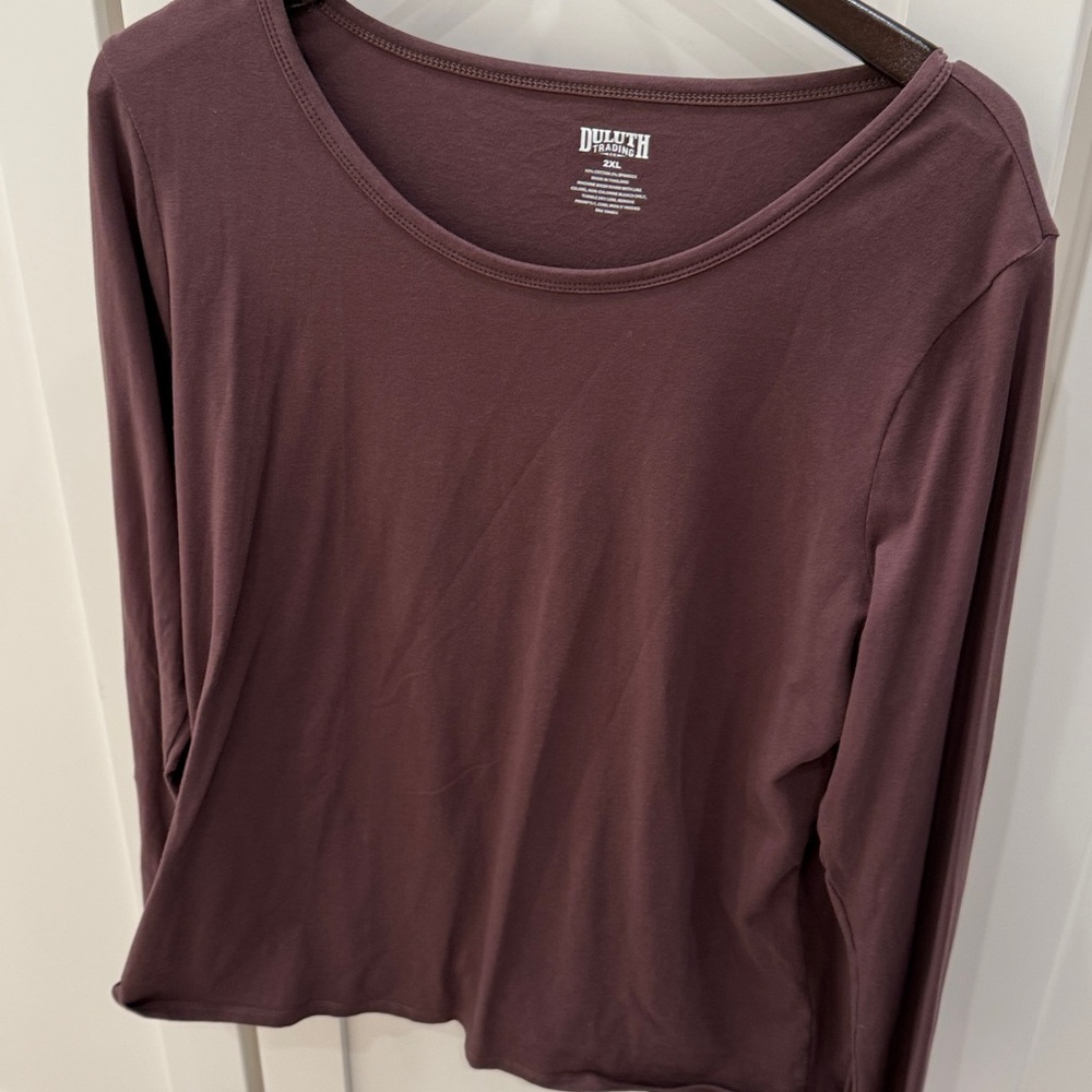 Duluth Trading Co. Maroon Long Sleeve Shirt